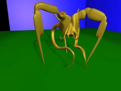 Spider Creature Rigged Low-poly 3D model