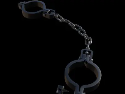 Legs Hand And Neck Steel Shackles Low-poly 3D model