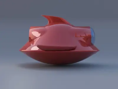 spaceship fish Low-poly 3D model