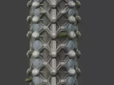Realistic Solarpunk Architectural Rocket 3D Model Low-poly 3D model