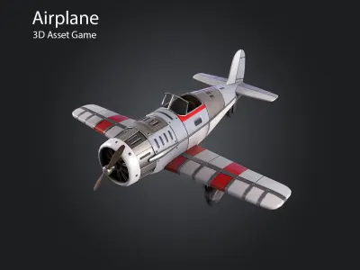 Airplane 2 WW Low-poly 3D model