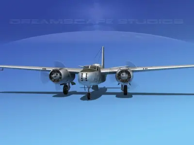 Douglas A-26B Invader Bare Metal 3D model