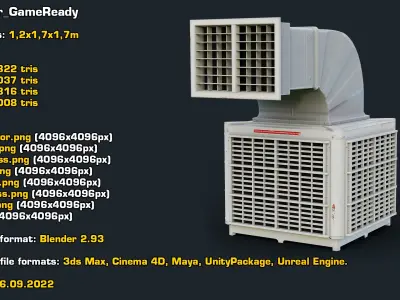 Air Cooler GameReady LODs 3D model