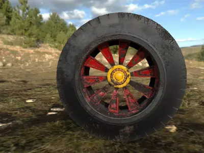 rusty tire Low-poly 3D model