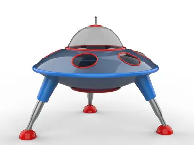 Ufo flying spaceship Low-poly 3D model