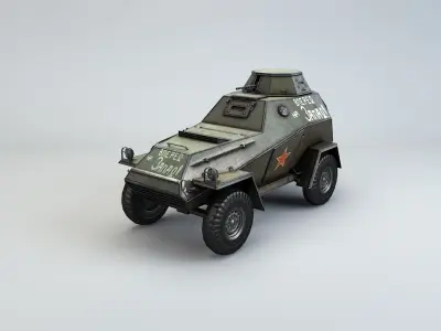 Low Poly BA 64 armored scout car Low-poly 3D model