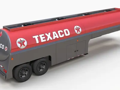 Vintage industrial fuel trailer Low-poly 3D model