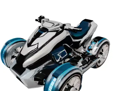 Futuristic Hoverbike Engine 3D Model 3D model purchase