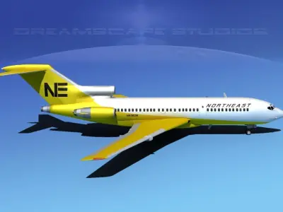 Boeing 727-100 Northeast 3D model