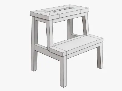 Bar stool and stepping stool Free low-poly 3D model