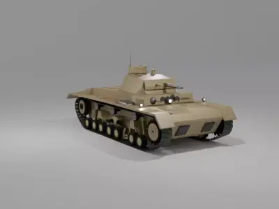 German Panzerkampfwagen III african campaign Free 3D model
