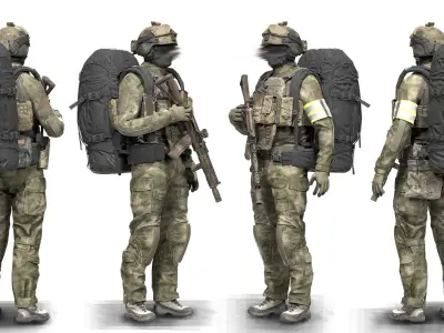 MILITARY F2 Bergan Backpack Low-poly 3D model