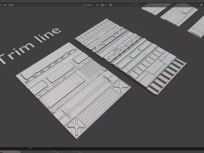 Sci Fi Industrial Trim Sheet Kitbash Vol 01 3D model