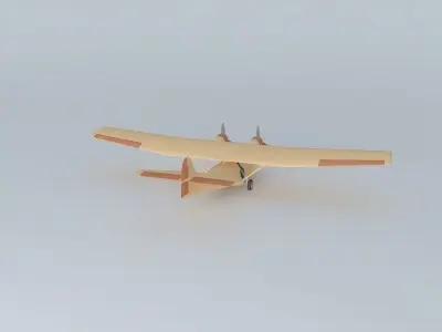Catalina airplane with propellers Free 3D model
