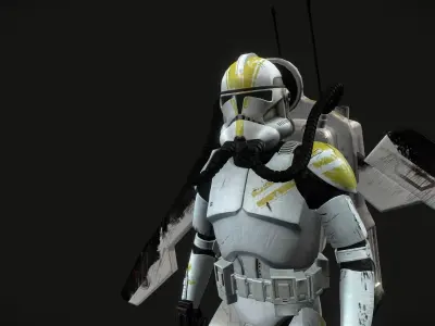 Clone trooper Phase 2 sky trooper Low-poly 3D model