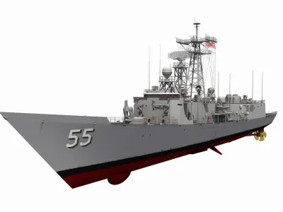OLIVER HAZARD PERRY CLASS FRIGATE USS ELROD 3D model