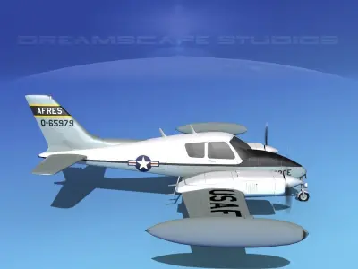 Cessna U-3B Blue Canoe V10 3D model