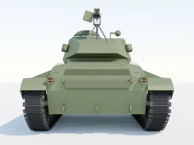 M24 Chfffee light tank Low-poly 3D model