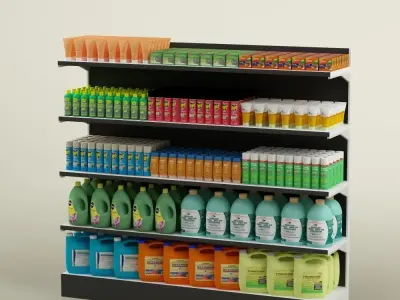 Storage shelving rack chemical products 02 3D model