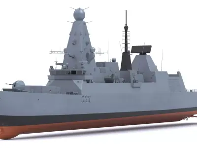 Type 45 Daring-Class Air-Defence Destroyer 3D model