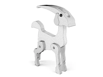 Wooden toy goat 3D model