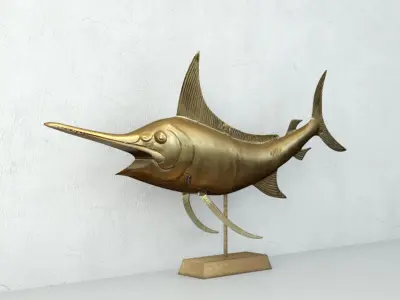 Mid Century Brass Marlin 3D model
