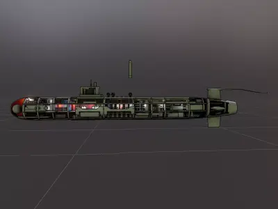 Submarine Cutaway Design 2023 3D model