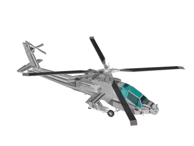 Military Helicopter Low-poly 3D model