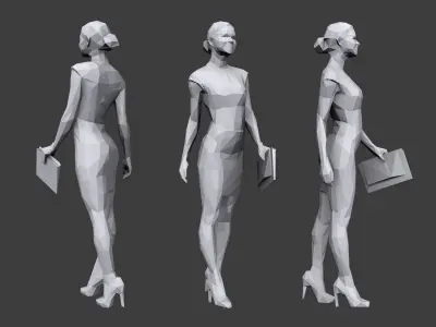 Lowpoly People Business pack 3D model