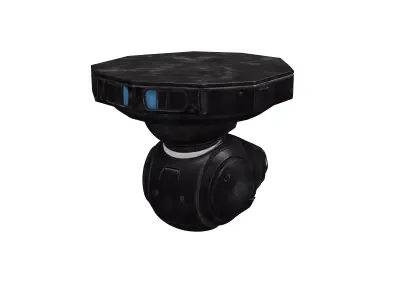 Minimalist highend scifi indoor security turret GLACIES 3D model