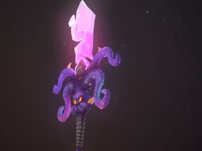 Hand Painted Octopus Chaos Sword Low-poly 3D model
