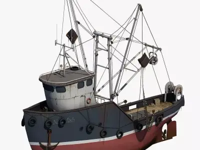 Fishing Boat 2 Low-poly 3D model