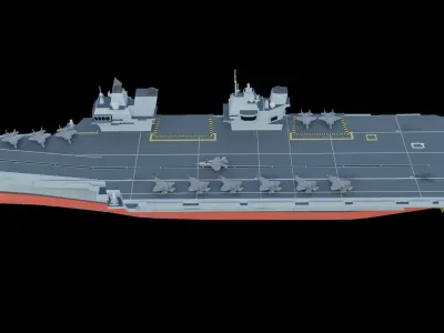 Queen Elizabeth-class aircraft carrier Low-poly 3D model