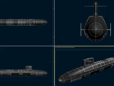 SSBN Le Triomphant 3D model