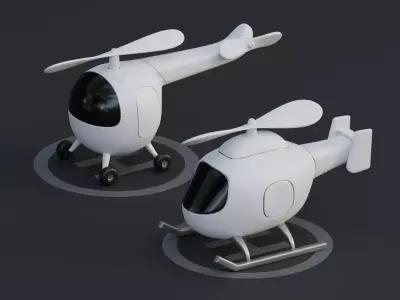 Helicopter 3D model pack  Low-poly 3D model