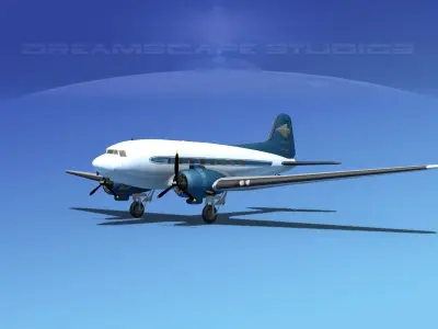 Douglas DC-3 Shaunee Airways 3D model