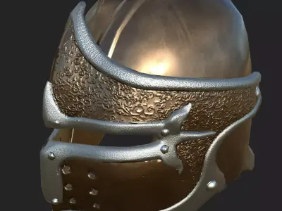 Helmet with ornaments Low-poly 3D model