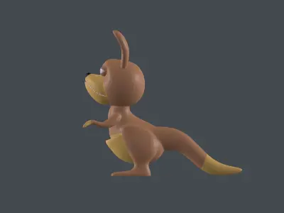 Kangaroo cartoon model Low-poly 3D model