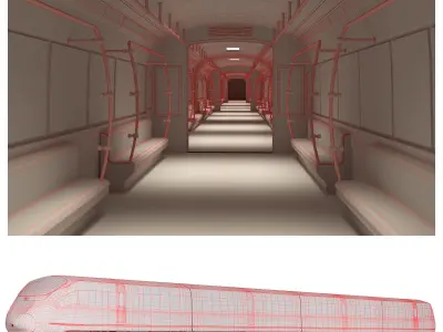 METRO TRAIN Low-poly 3D model