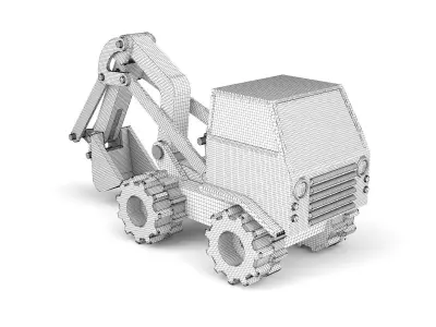 Children toy plasticky truck 04 3D model