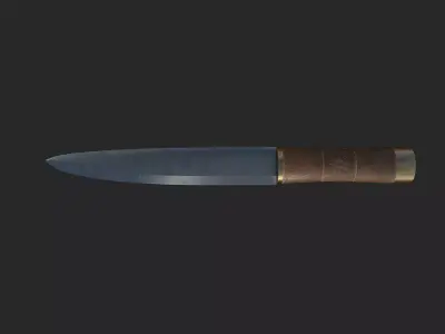 Medieval knife Low-poly 3D model get