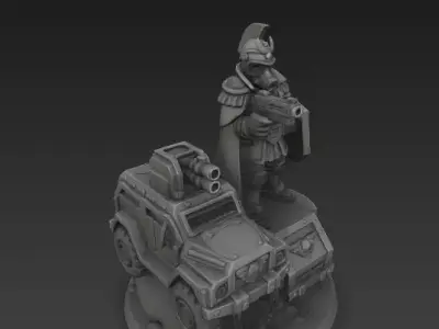 Marshal Wilhelm with Armoured Car - Valour Korps  3D model