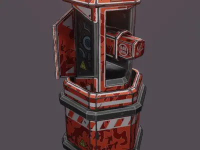 Barrel turret Low-poly 3D model