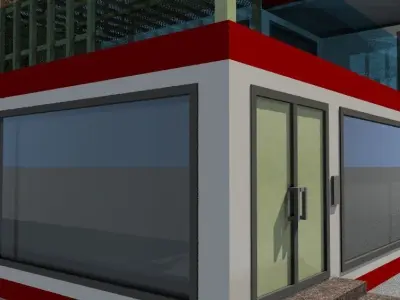 Ground and 4 Floor Commercial and Residential Building 3D model