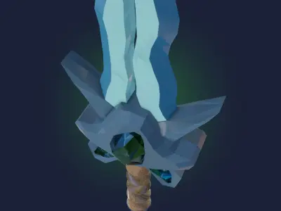 Stylized Sword Weapon with crystals PBR low-poly game ready Low-poly 3D model