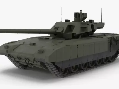 T-14 Armata Green Clean No Logo Low-poly 3D model