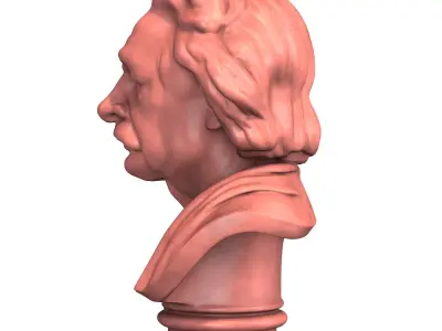 Albert Einstein Bust Sculpture 3D print model