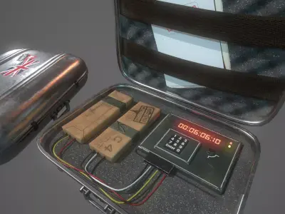 Briefcase C4 Bomb Low-poly 3D model