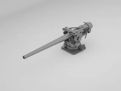 5 inch - 127mm 51 Mk13 Single Naval Gun 3D model