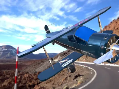 Racing aircraft Low-poly 3D model